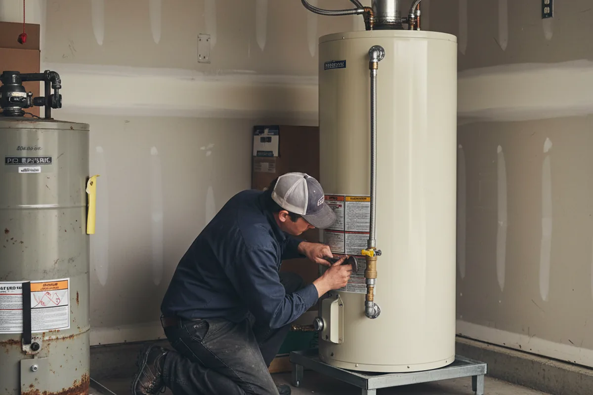 Water heater and shutoff valve replacement in Hanlontown