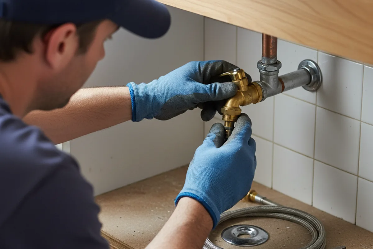 Shutoff valve and fitting work during Faucet and Fixture Repair in Hanlontown